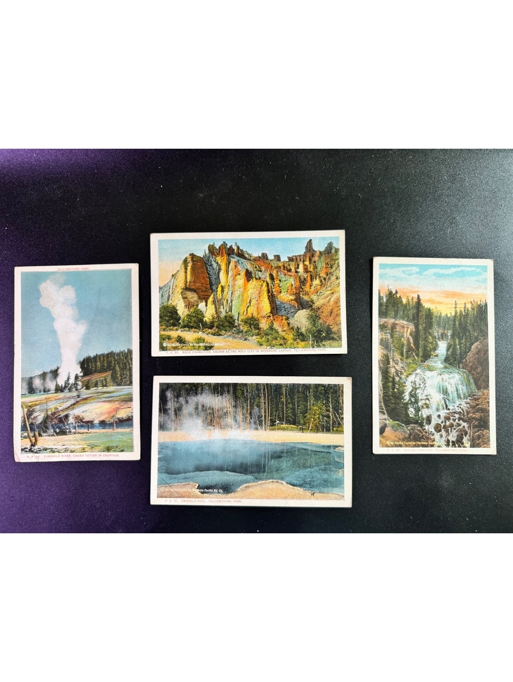 Vintage Yellowstone Park Postcard Set - Firehole River, Grand Geyser, Kepler Cac